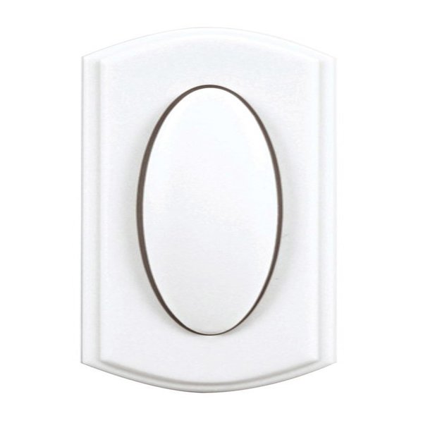 Heath-Zenith Oval Pshbtn Doorbell Wht SL-7797-02